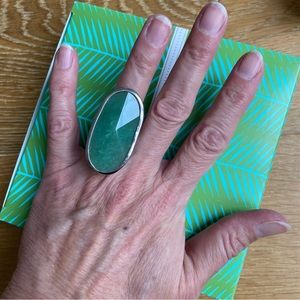 Aventurine Quartz Crystal Statement Ring